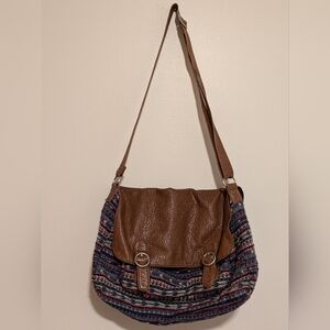 AEROPOSTALE Embroidery Fabric Arrow Design Crossbody Bag Y2K Southwest